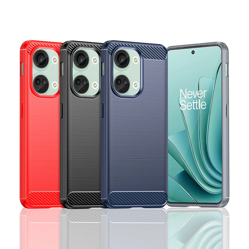 

For OnePlus Nord 3 Case Cover Oneplus Nord 3 5G Capas Carbon Fibre Brushed Shockproof Soft TPU Case Oneplus Nord 3 5G Fundas