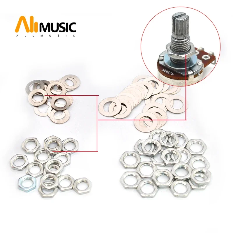 20sets M7/M8 Nut and Washer for Guitar Potentiometer Guitar Parts