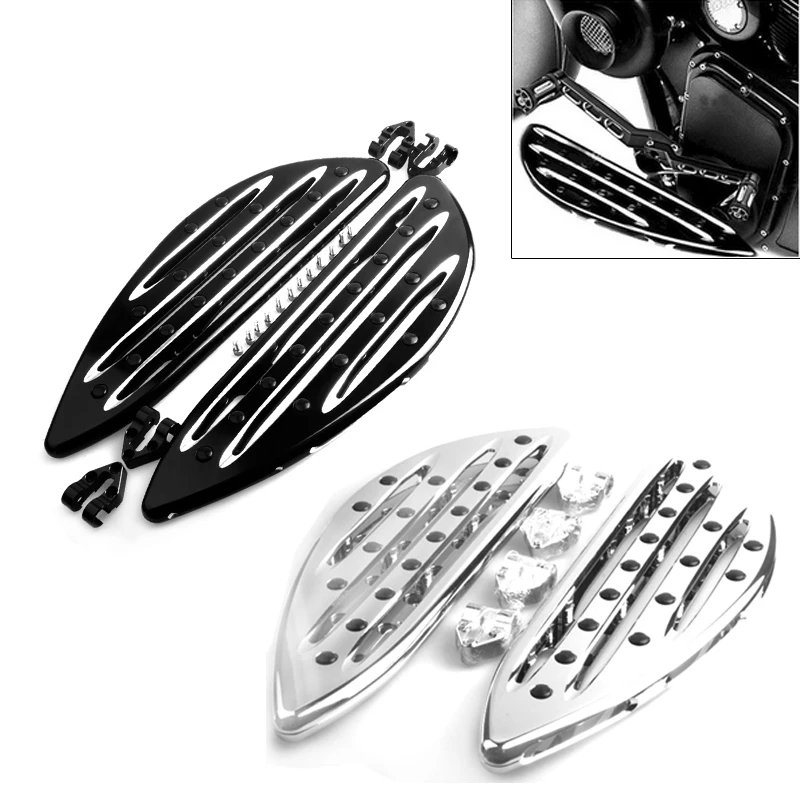 

Motorcycle Front Floorboard Passenger Rear Footpeg Black/Chrome Footrest Pedal For Harley Touring Road King Tour Softail Dyna