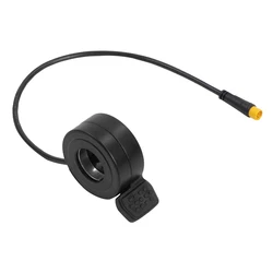 Electric Bicycle and Scooter Thumb Throttle Accelerator Kit with Waterproof Plug (Black)