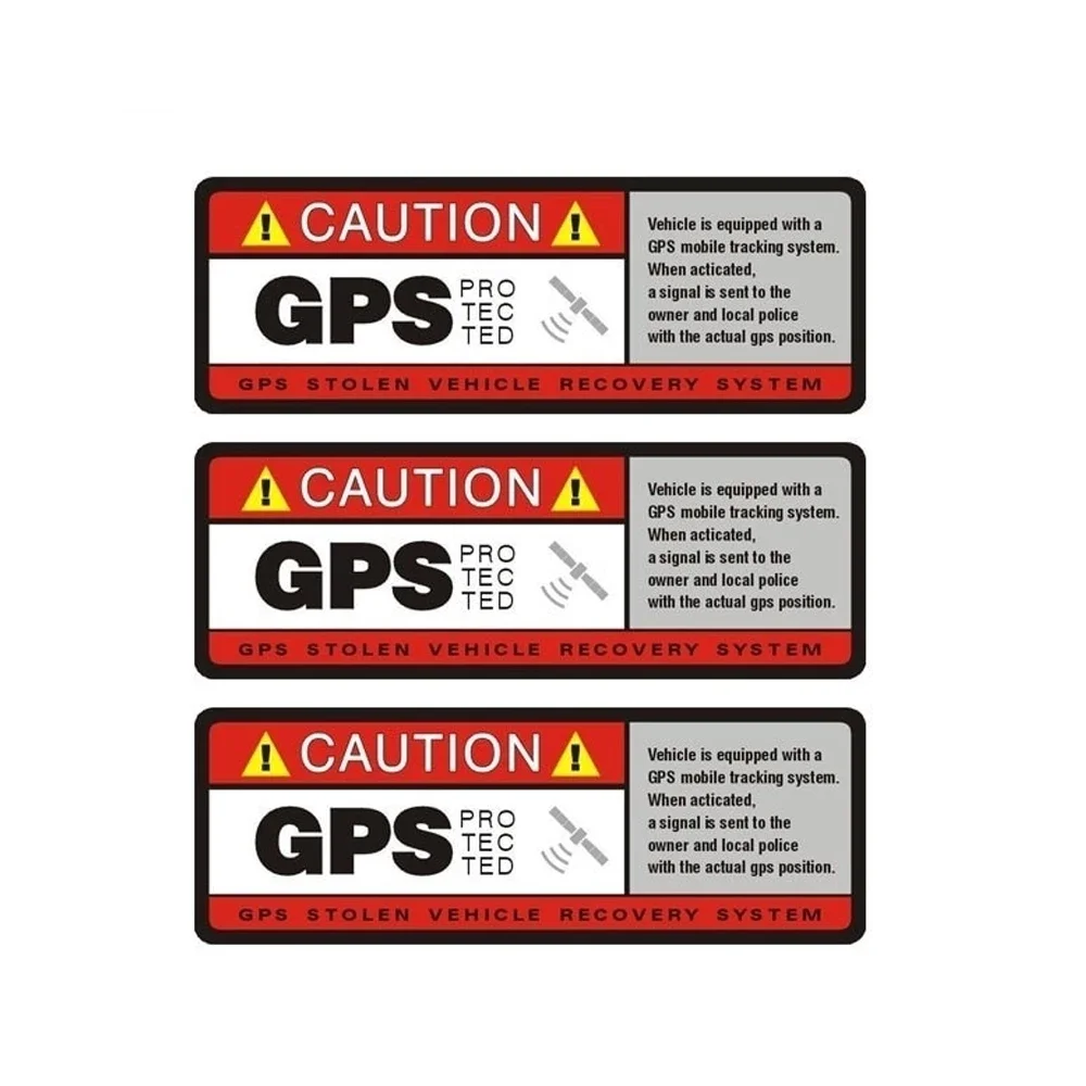 

10,2 см x 3,8 см 3X предупреждающая наклейка для автомобиля с защитой GPS
