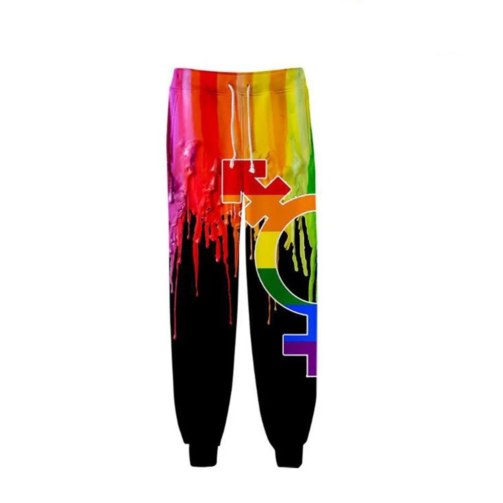 

Harajuku Spring and Autumn Sports Pants Proud Rainbow Flag 3D Printed Sports Pants Unisex Street Leisure Sports Jogging Pants