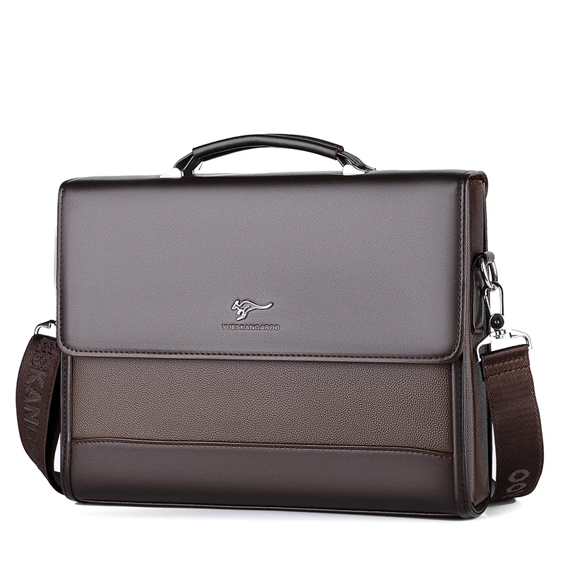 Male Handbags Pu Leather Men’s Tote Briefcase Business Shoulder Bag