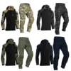 Softair Paintball Tactical Suits Work Clothing Uniform Multi Pockets Combat Camo Shirts Hood Cargo Pants +Pads Hunting Clothes 2