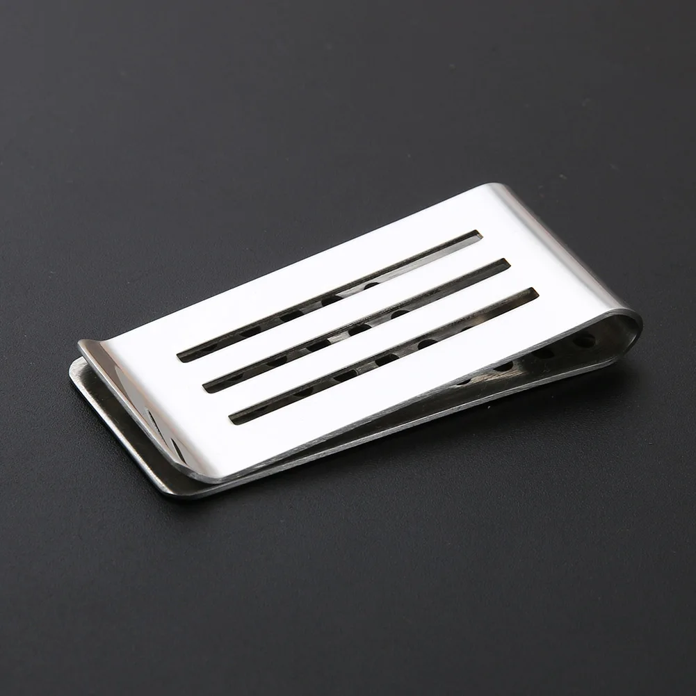 Stainless Steel Cash Clamp Holder Hollow Out Porous Minimalist Wallet Portable Change Wallet Suitable for Wallet Clips Books