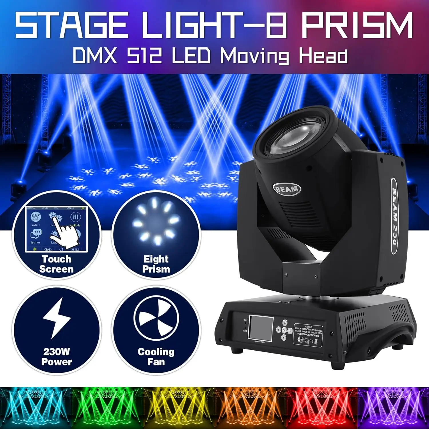 

(Ship From USA) 7R 230W Moving Head Light DMX 16CH Beam Zoom Lighting Moving Stage Lights Disco DJ Party Stage Effect Lighting