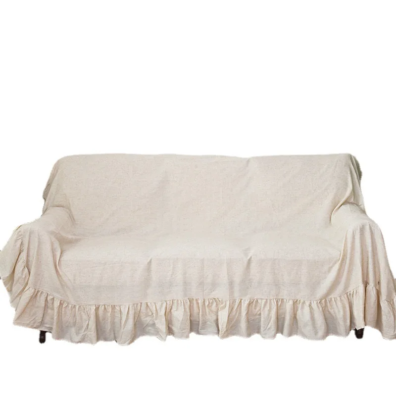 Ruffled Cotton Linen Sofa Cover Blanket Sofa Towel for Living Room Furniture Decor Tapestry Couch Cover for Sofas 5