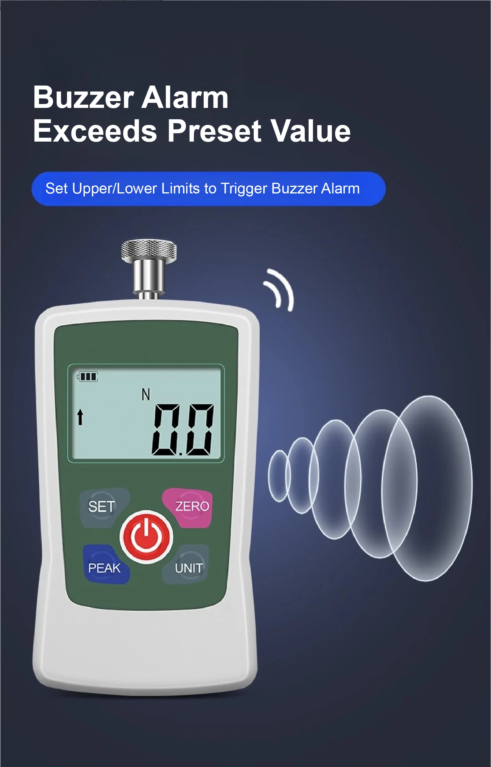 ZMF Mini Push Pull Force Gauge 10N 500N LCD Digital Force Meter N Kg Lb oz for C