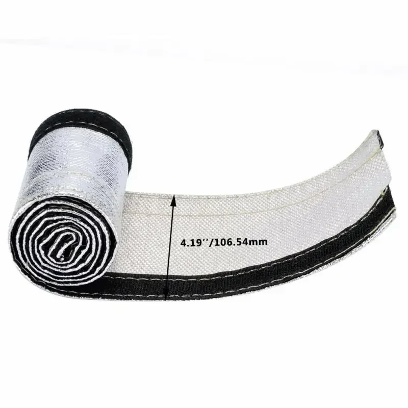 Universal Glass Fibre Metallic Heat Shield Sleeve Insulated Wire Hose Cover Wrap Loom Tube Cover Shroud 2Ft X 4.2