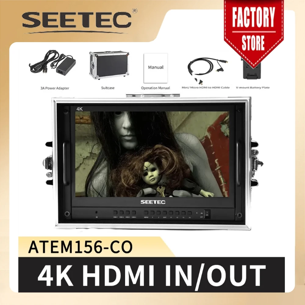 Seetec 15.6 "Director Monitor Atem156-Co 4K Hdmi Multiview Portatile Carry-On Live Streaming Broadcast Per Atem Mini Mixer Pro