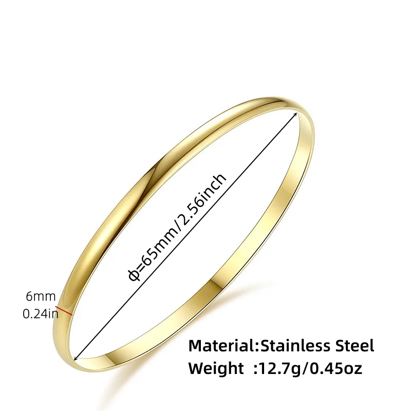 Gold Plated Stainless Steel Simple Bangle Bracelets for Women Girls Jewelry Birthday Gifts bangle bracelet stainless steel bracelet