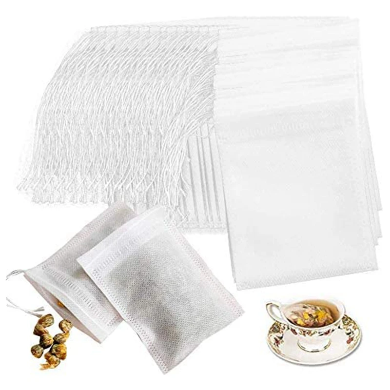 100PCS Tea Filter Bags Disposable Tea Infusers Bag with Drawstring