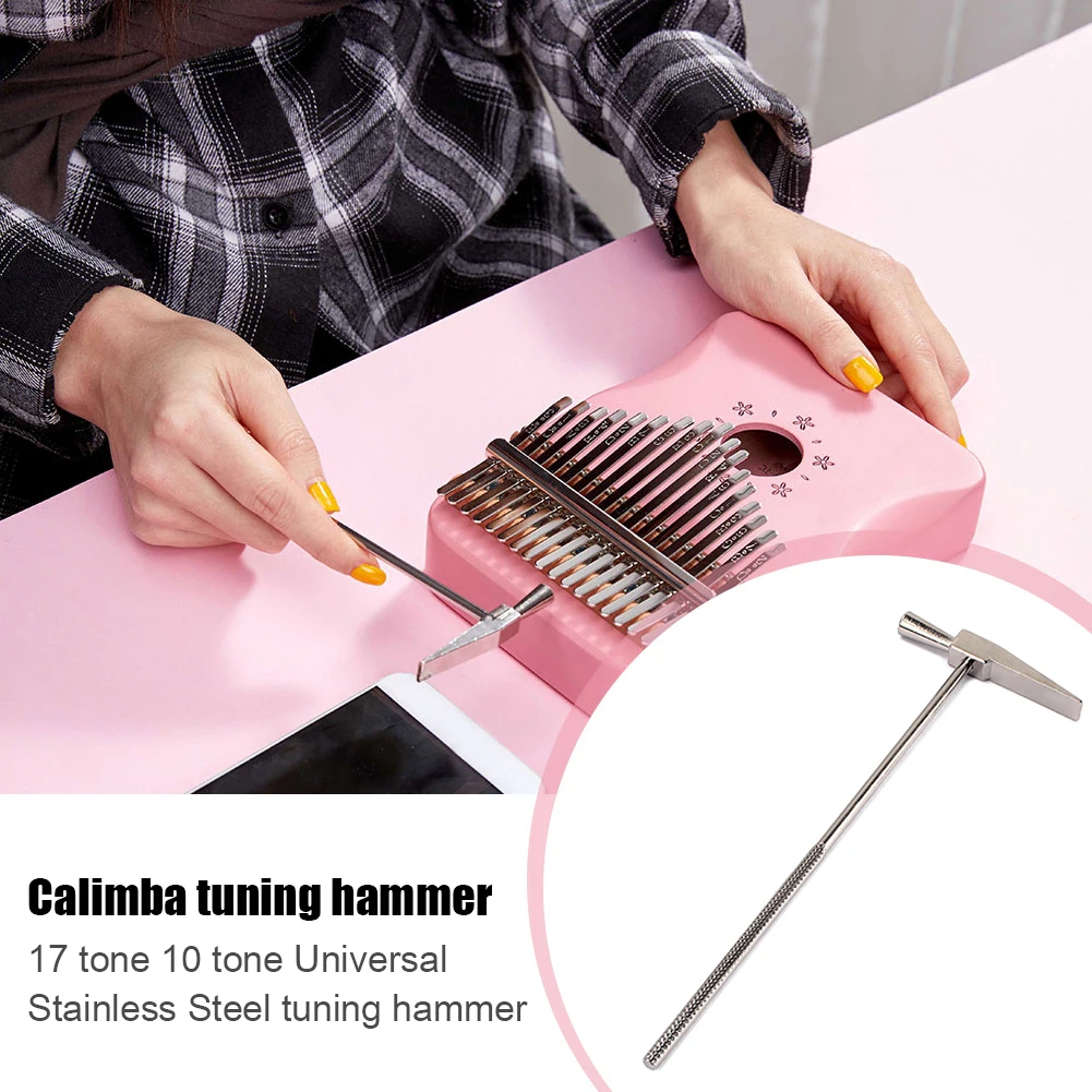 Steel Key+Wood Bridge 21 Key Kalimba +Steel Tuning Hammer Musical Instrument Part for Music Lovers Playing Accessories