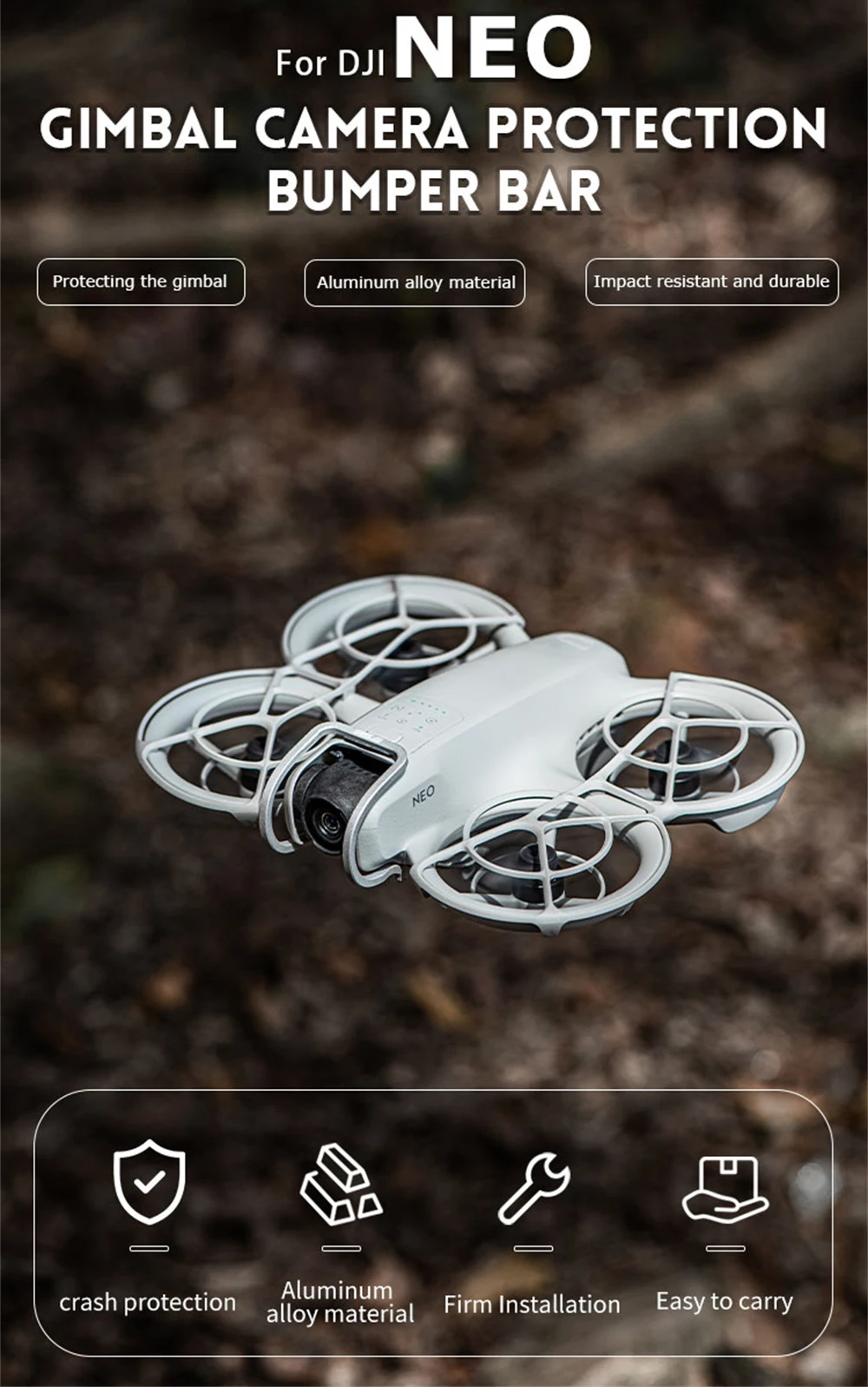 Description Picture 2 of itemFor DJI NEO Guard Propeller Protector Gimbal Bumper Motor Cover Battery Lens Protection Bracket Drone Accessories Props Set