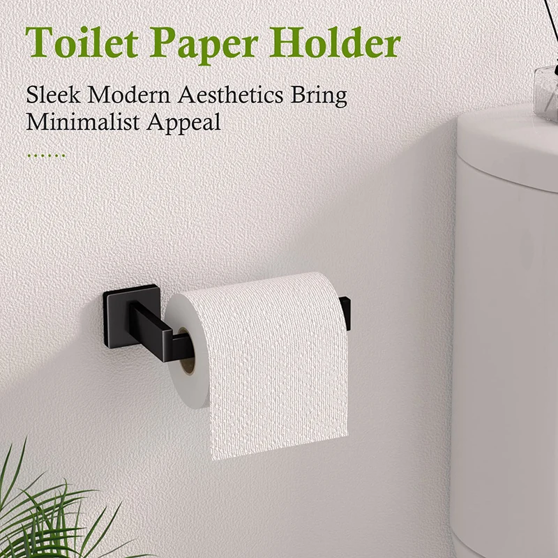 Bathroom Accessories Set Matte Black Wall Shelf Toilet Roll Paper Holder Robe Hook Hanger Towel Rail Bar Rack Ring