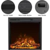 Electric Fireplace Mantel Package,48 in Freestanding Stone Fireplace Heater TV Stand W Remote Control,7 Flame Brightness Setting 4