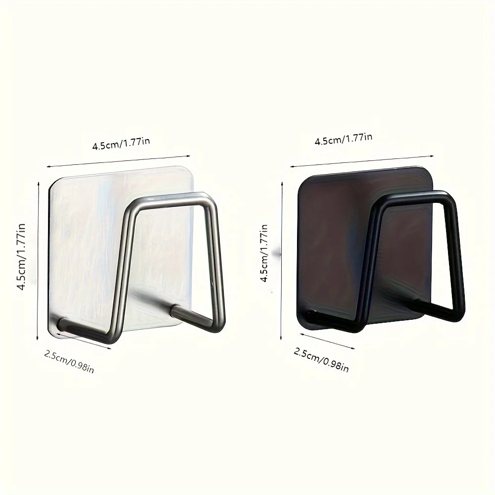 1/2pcs Stainless Steel Sink Sponge Rack For Sponge Steel Wire Ball Draining Paste The Inner Wall Of The Sink Kitchen Supplies 5