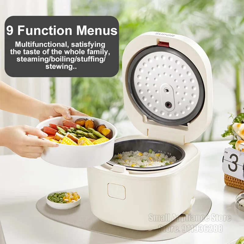 SUPOR Rice Cooker 3L Capacity Multi-function Menu Electric Cooker Poly Energy Non-stick Liner Household Kitchen Appliances