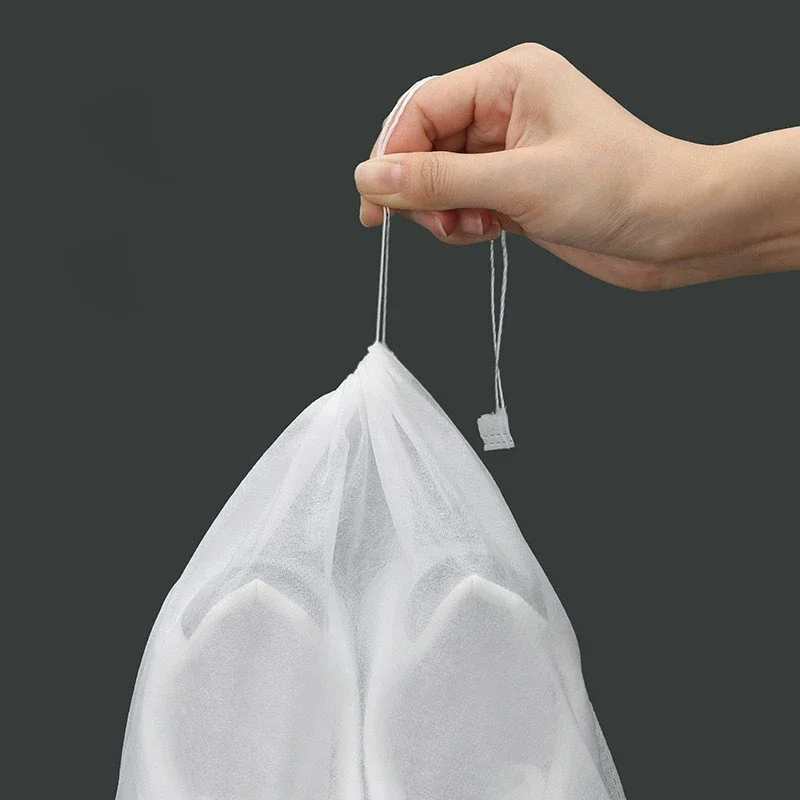 10PCS Portable Shoe Dust Covers Non-Woven Fabric Drawstring Travel Storage Bag Clear Dustproof Pouch For Drying Shoes Protector