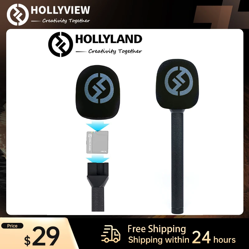 Hollyland Mic Adapter Metal Grip Handle For Lark 150 Wireless Lavalier Microphone System Black