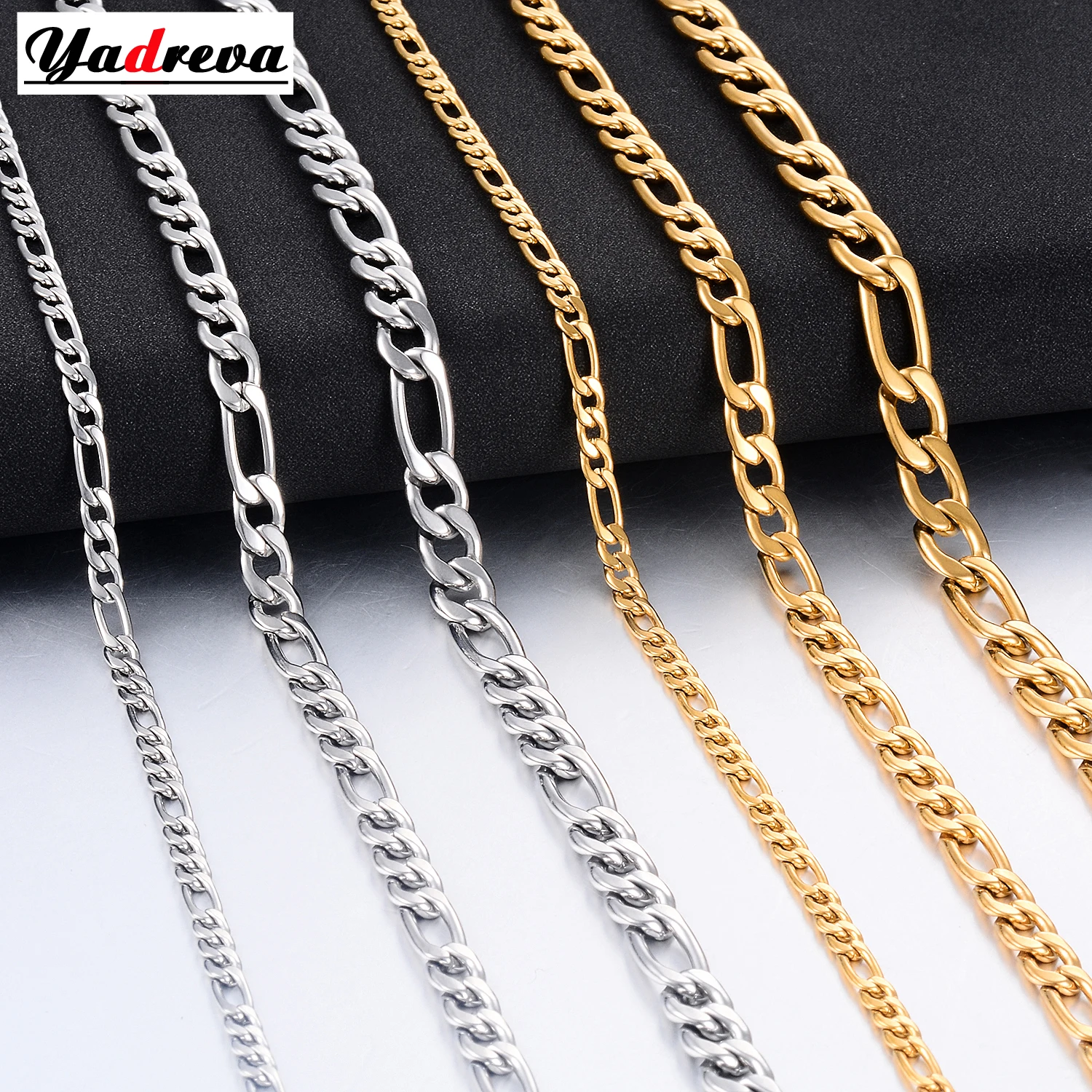 Stainless Steel Figaro Chain Jewelry Men and Women stainless steel necklace metal necklace sterling chain necklace