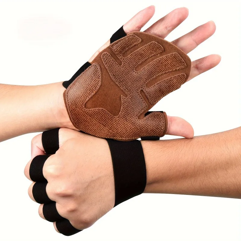 1 Pair Breathable Non-Slip Fitness Gloves Weight Lifting Training Gloves Sports Palm Protection Fitness Sports Pull Ups fitness gloves