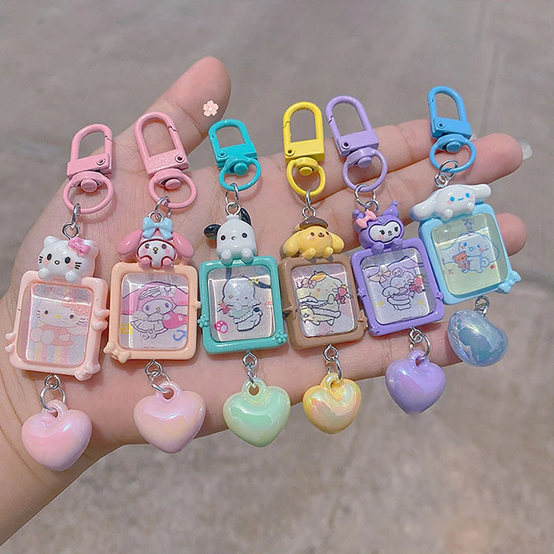 

Sanrio Kawaii Kuromi Cinnamoroll Keychain Schoolbag Charm Pendant Girls Boy Backpack Decor Cute Cartoon Key Ring Kid Gift