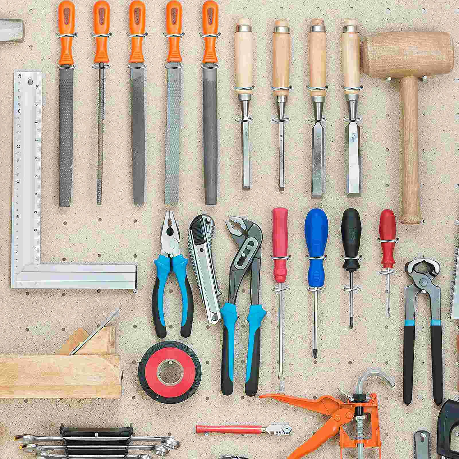 

Pegboard Holder Tool Screwdriver Organizer Holders Wall Hooks Hook Ring Plier Rack Storage Thread Wrench Hammer Power Drill