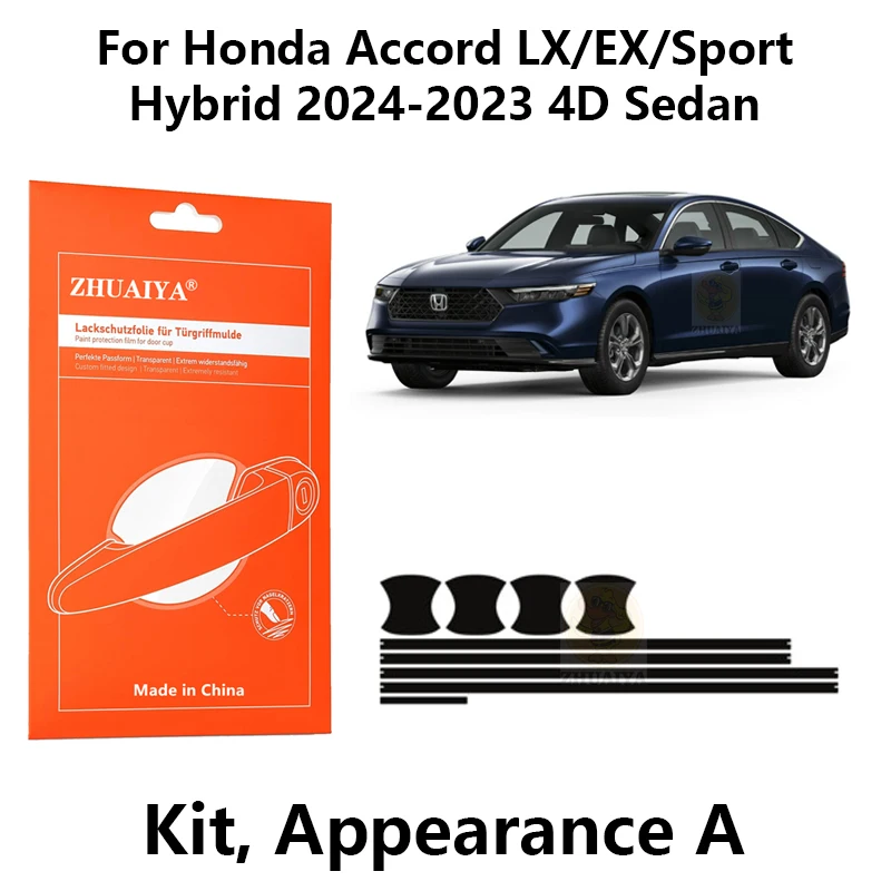 

Защитная пленка ZHUAIYA для красок дверной ручки, ТПУ PPF для Honda Accord LX/EX/sporthyклюд 2024-2023 4D Седан