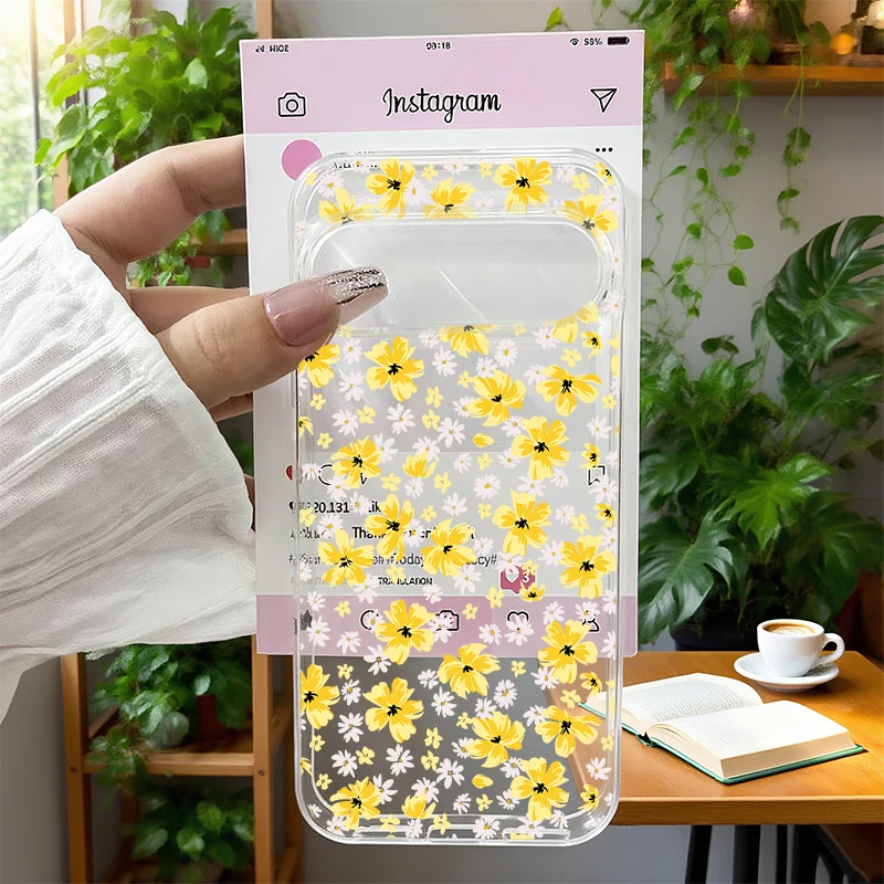 Charming Yellow Daisy Transparent Soft Phone Case Cover