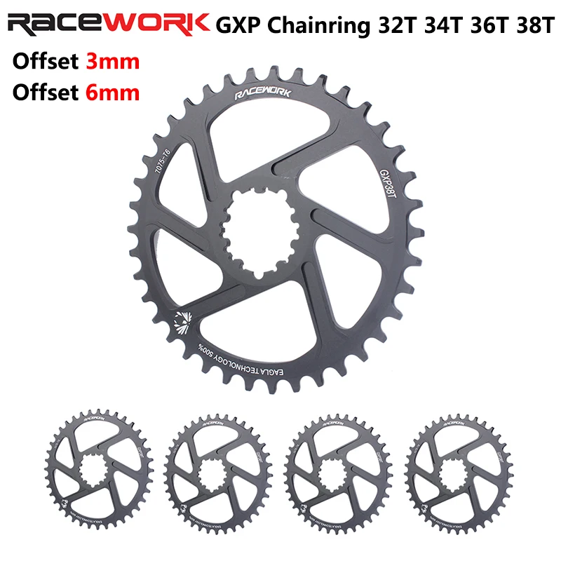 RACEWORK GXP vtt plateau monoplaques VTT chaîne anneau couronne 36 34 38 32 dents vélo pignon Rotor pédalier 3