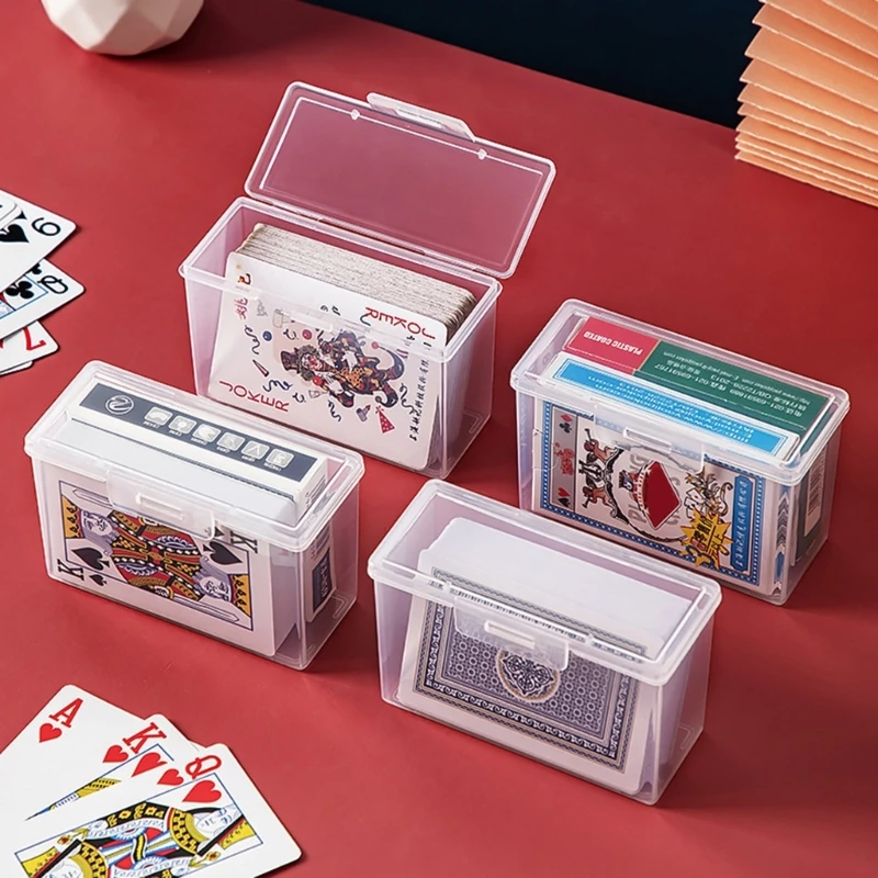 Empty Playing Card Storage Box Plastic Playing Card Case Holder Potable Card Deck Cases Organizers Snaps Closed Drop Shipping