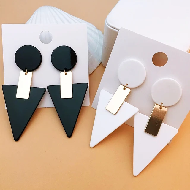 New Fashion Acetic Acid Square Earrings for Women 2024 Punk Exaggerated Geometric Beach Vacation Holiday Earrings 2
