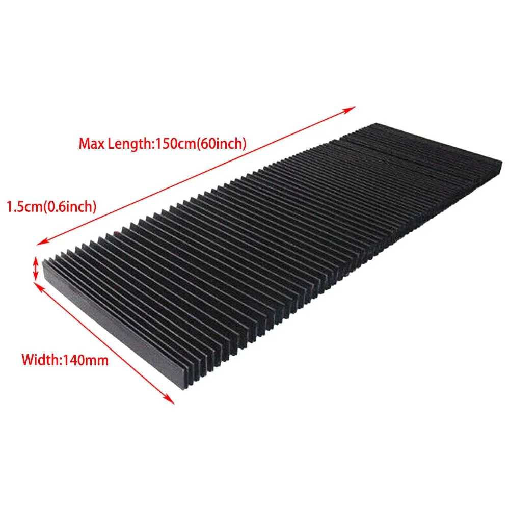 Machine Tool Bellows Cover Milling Machine Flexible Guard Dust Cloth Three-proof Cloth Protective Flat Accordion Bellows Cover Tool 1.5 Meters*15mm CNC