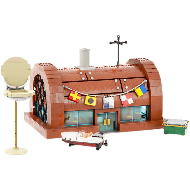 

Игрушка-пазл MOC совместимая с анимацией, периферийный краб, замок, Королевский ресторан, модель