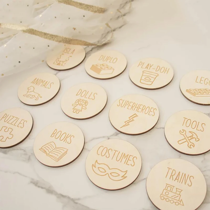 صناديق تخزين العلامة الخشبية الشخصية ، تسمية الخشب...