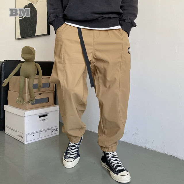 Spring American Casual Cargo Pants Men Japanese Streetwear Loose