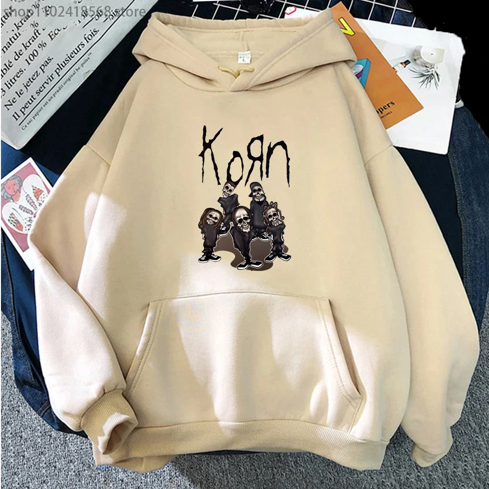 

Korn Band Graphic Hoodies Heavy Mental Sweatshirts Women Long Sleeve Regular Fit Sweatwear Men Couple Graphic Fleece for Winter