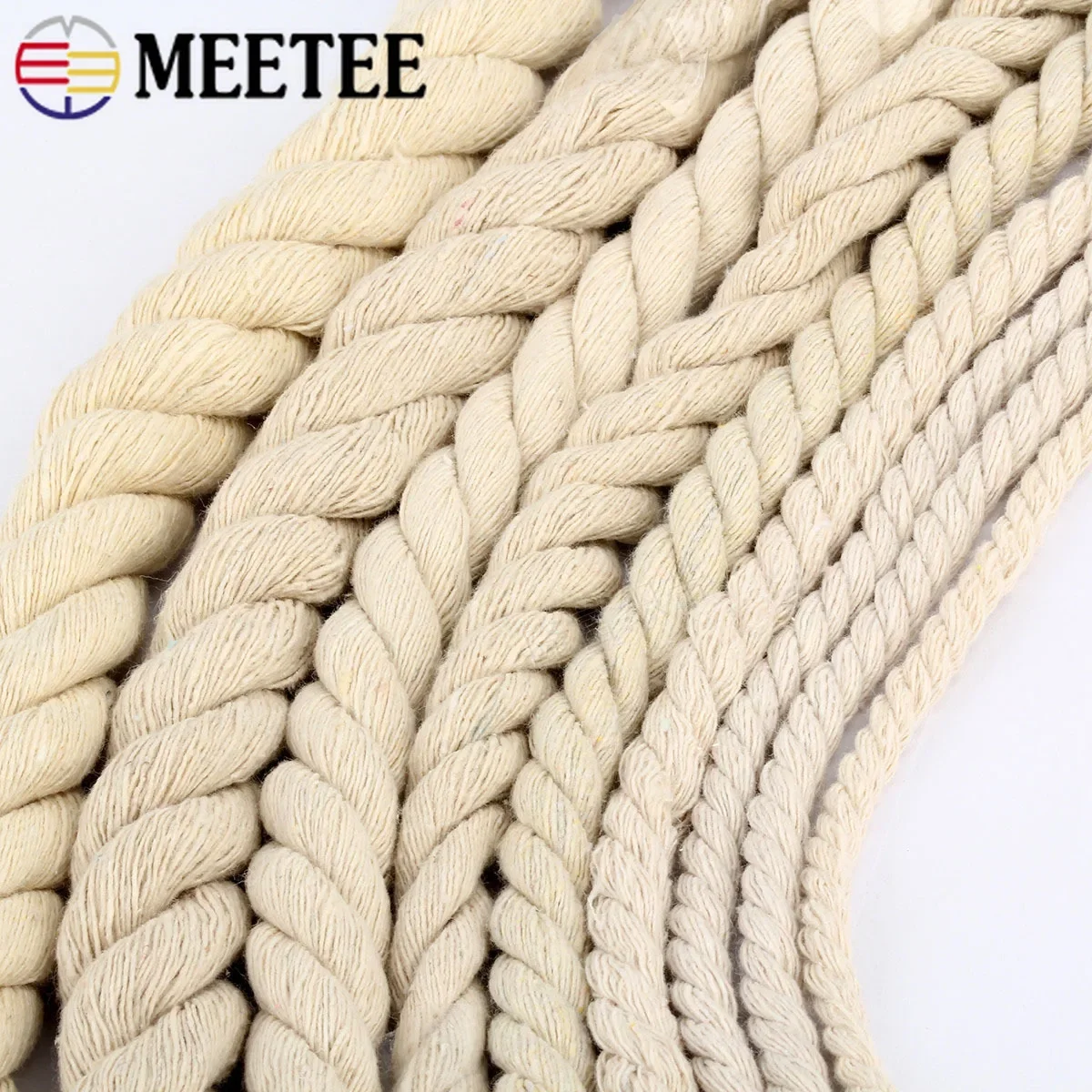 5/10Meters Durable Natural Cotton Cord High Tenacity Twisted Rope for Bag Decoration Macrame Cords DIY Home Textile Accessories
