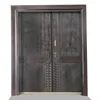 Deluxe Double Opening Fine Carving Aluminum Wood Armored Aluminum Door Entrance Security Door 3