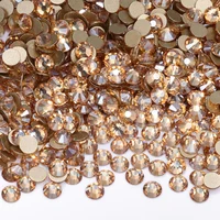Top SS3-SS60 Glass Flatback Rhinestone Golden Shadow Crystals Stones Golden Bottom Nail Gems DIY Decoration Accessories for Art