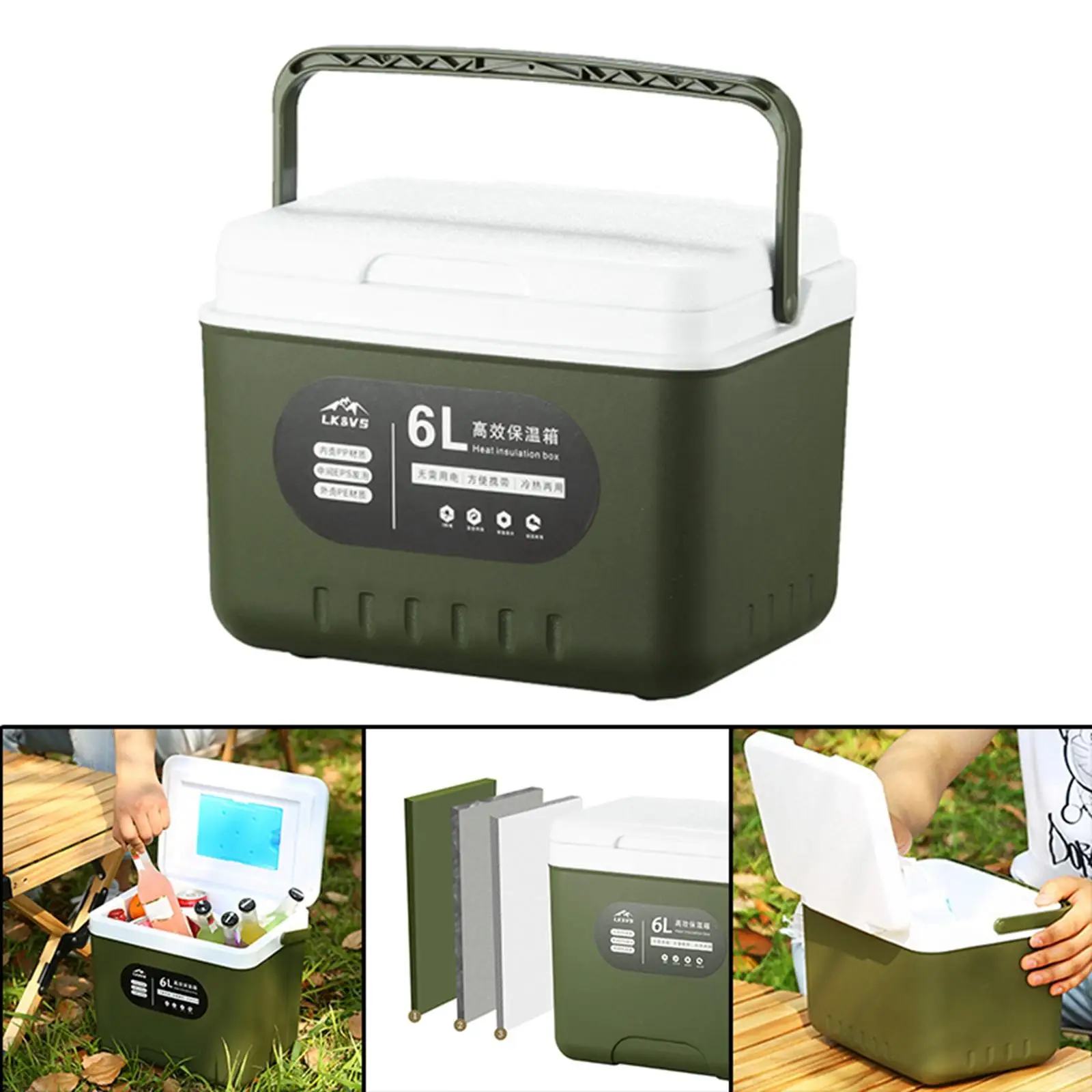 6L Insulated Outdoor Activities Fridge Refrigerator Storage Freezer Portable Cooler Bag