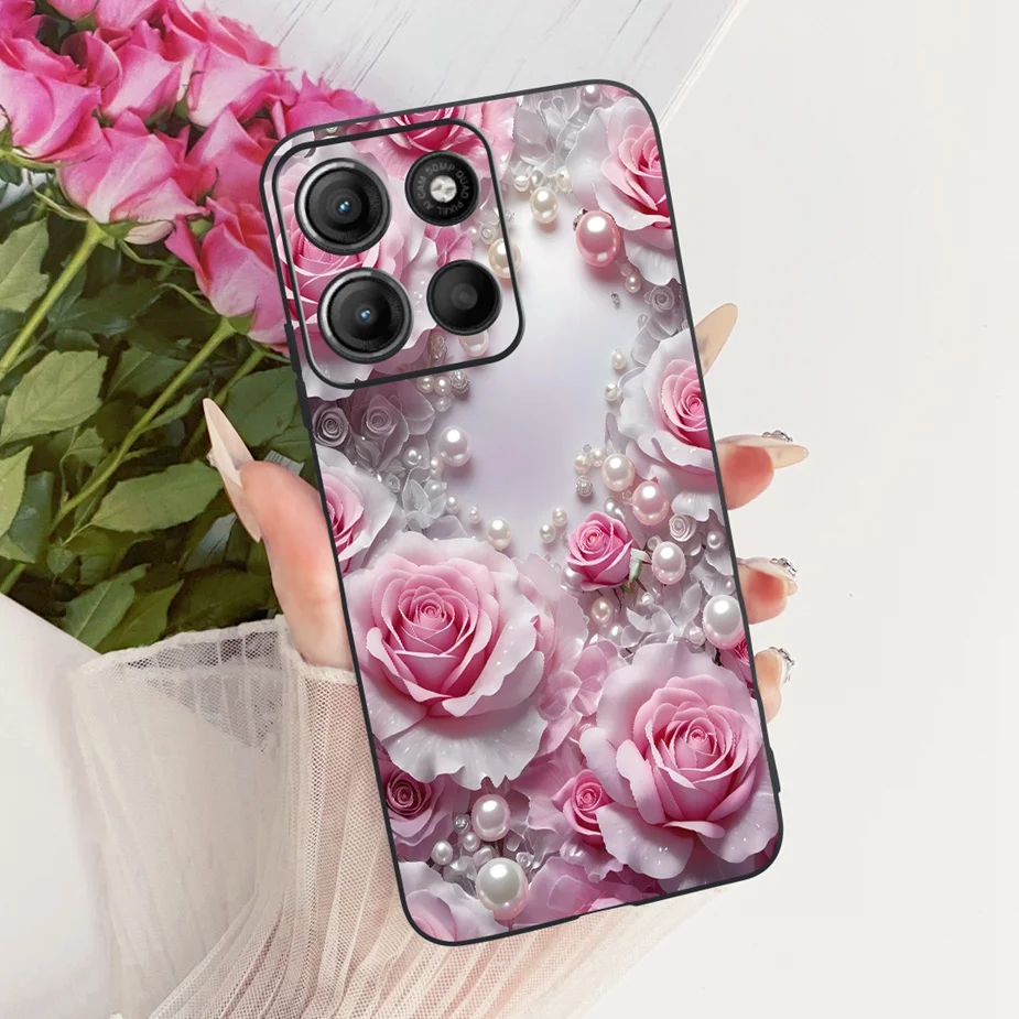 Stylish Flowers Painted Soft TPU Phone Case Cover - Universal Design