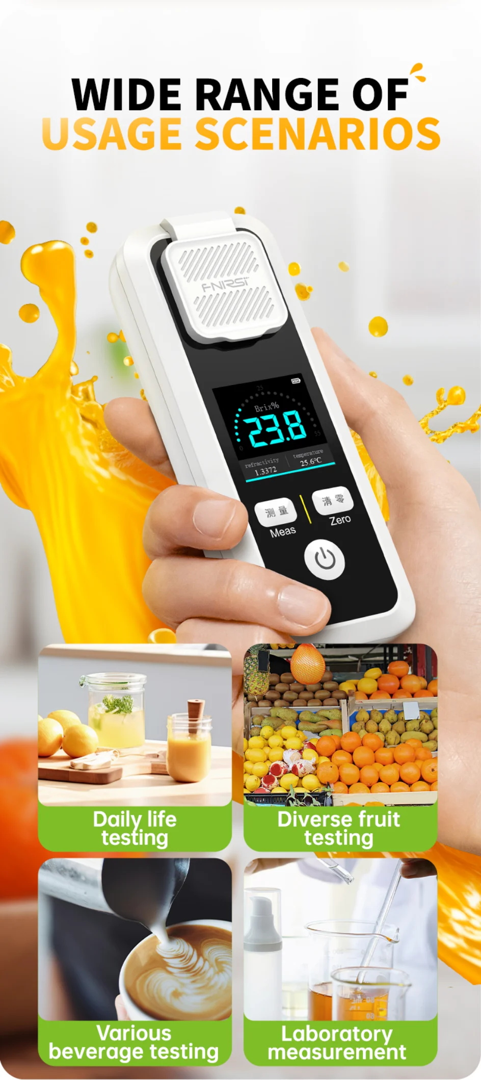 JBM-10 JBM-20 Digital Brix Refractometer Rechargeable Sugar Content Meter Measur