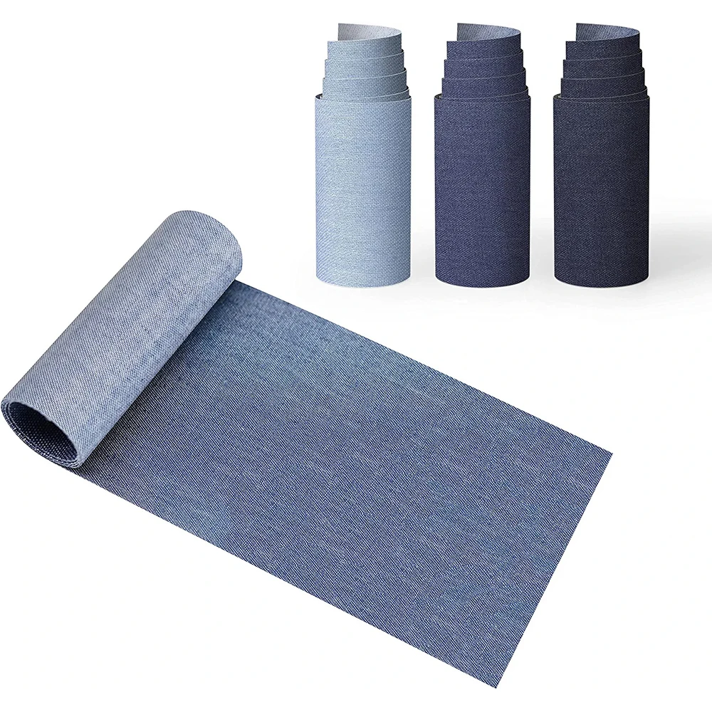 1 조각 청바지 데님 패치 청바지 의류 구멍 수리 장식 51*8CM