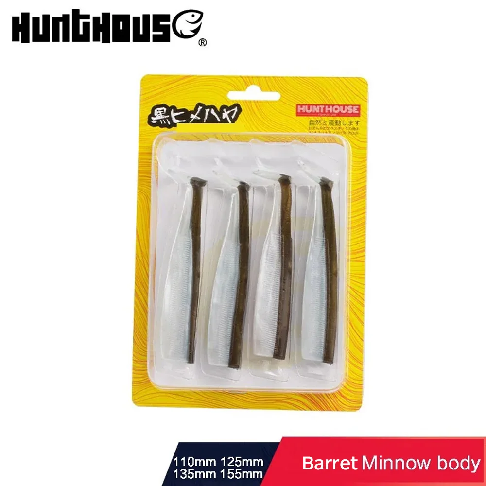 Hunthouse Fishing Soft Barret Minnow Köder 100mm Körper T-Schwanz Silikonköder Easy Shiner für Barsch Hecht Angelausrüstung Leurre Souple