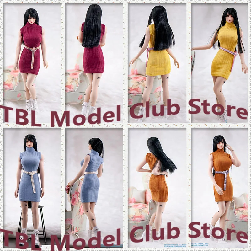 

LIFS22CL06 1/6 Female Soldier Beauty Hip Wrap Tops High Neck Sweater with Belt Model Dolls Accessory for 12" Girl Action Figure