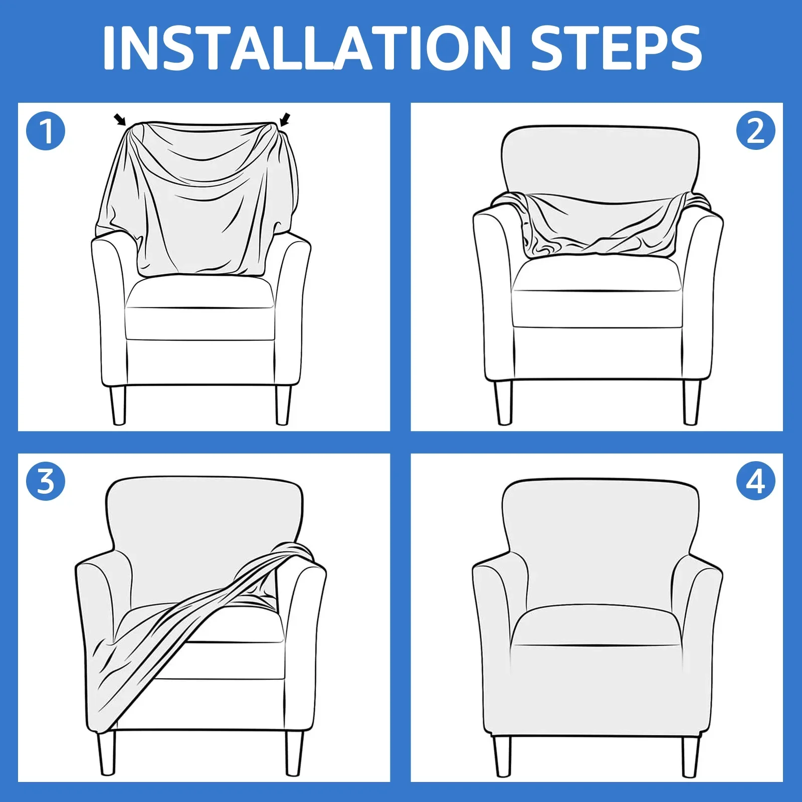 Stretch Sofa Armchair Slipcover Washable Single Sofa Seat Cover Easy-install Home Furniture All-Round Protection Cover NEW