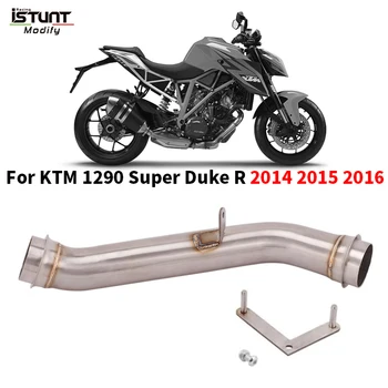 Mid Link Pipe Motorcycle Exhaust for KTM 1290 Super Duke R 2014 2015 2016 Stainless Steel Eliminator Down Muffler Espace Moto