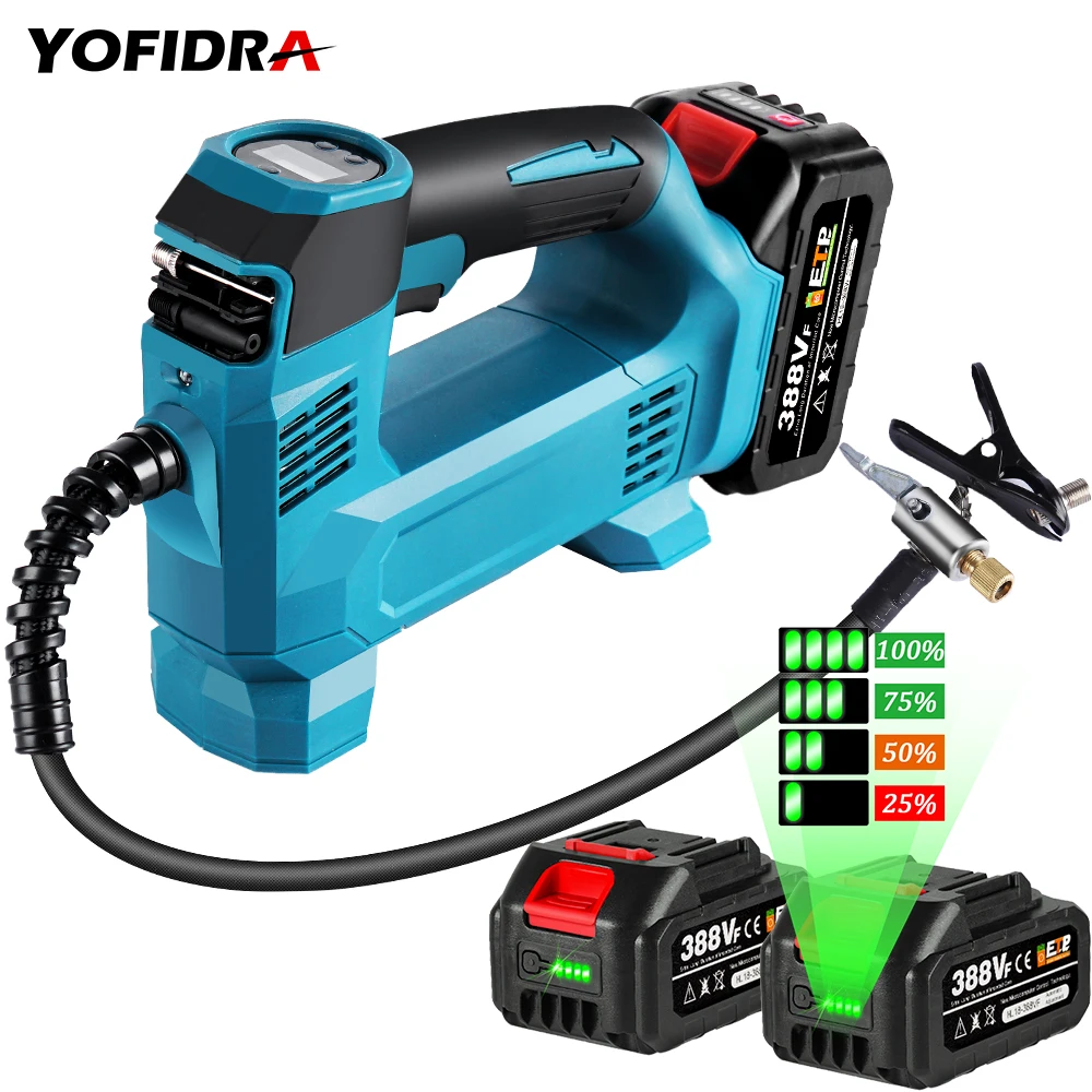 Yofidra 150psi 10.3BAR 995kpa Electric Air Pump Portable Cordless Car